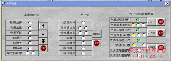 灰库设备的控制和状态显示